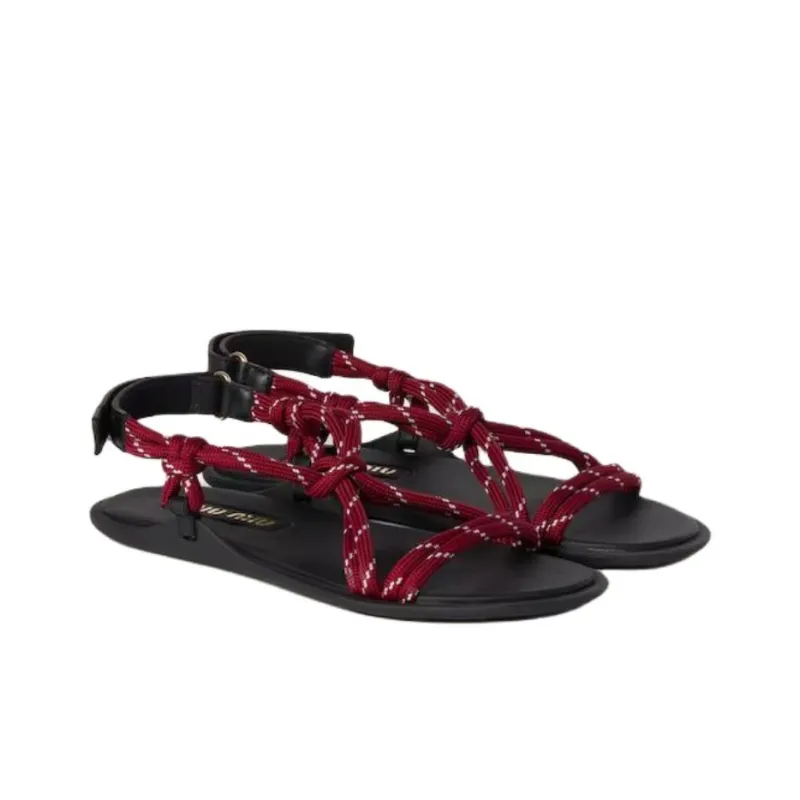 MIU MIU Rivière 520 Selection One Strap Sandals Women's Red-2