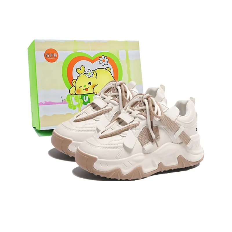 Budding Bear Slip Resistant, Abrasion Resistant, Lightweight, Height Increasing Low Top Chunky Sneakers Women's-0