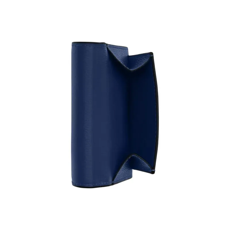 COACH Smooth Calf Leather Wallet Mini Men's Dark Blue-2
