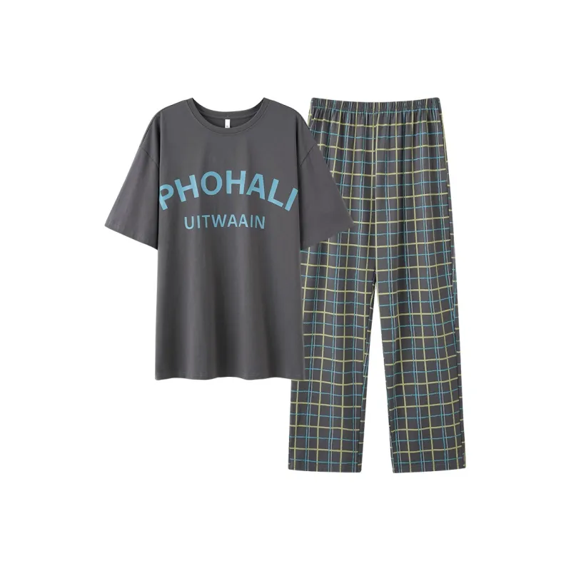 Lanza Pajama Set Men's 4 Sets Gray-0