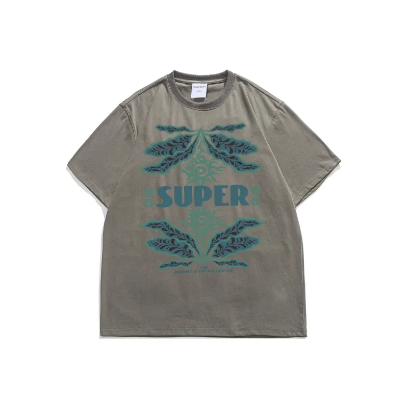 SUPERMOON Summer T-Shirt Moderate Unisex Khaki-0