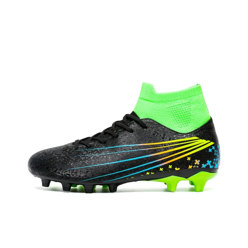 QIUTEXIONG FG Rubber Long Studs TF Rubber Broken Studs Slip Resistant Soccer Shoes Unisex-35