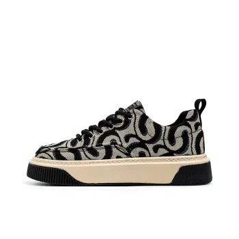 DM Canvas Shoes Men Low Top Beige Black/Beige Khaki/Beige Red