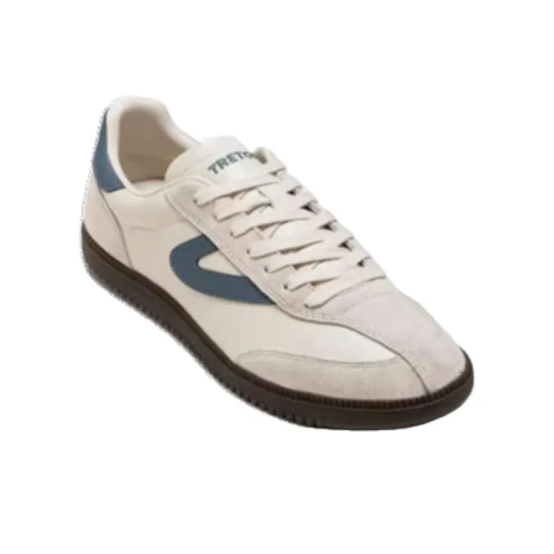 TRETORN COPP T Slip Resistant Low Top Skateboard Shoes Unisex Beige Blue-1