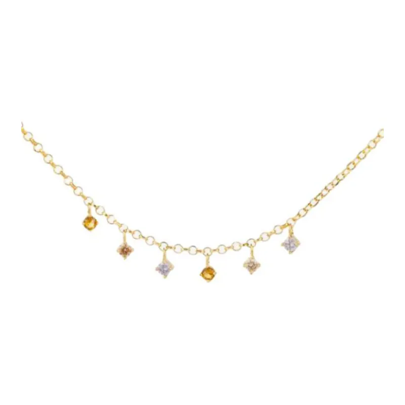 Radiant Stainless Steel, Gemstone, Glass Necklaces Women's Gold-0