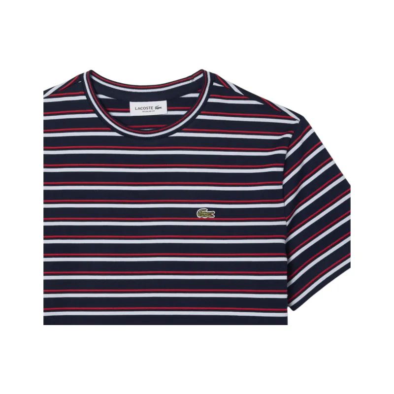 LACOSTE SS25 Regular T Shirt Women's Red White/Dark Blue-4