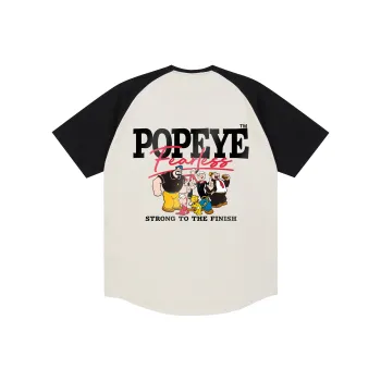 POPEYE Raglan Sleeve Loose Fit Casual Crew Neck Short Sleeved T Shirts Unisex