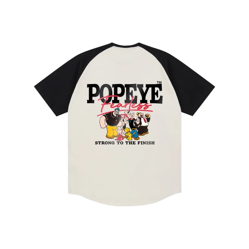 POPEYE Raglan Sleeve Loose Fit Casual Crew Neck Short Sleeved T Shirts Unisex-0