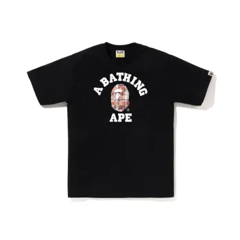 A BATHING APE Bleach Bape Check College T shirt