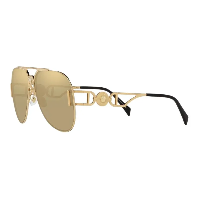 FANSIZHE Metal Aviator Sunglasses Unisex Gold-0