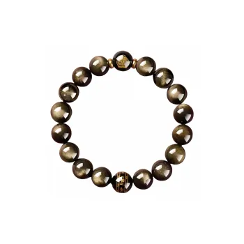 Stone On The Line Obsidian Bracelets Unisex