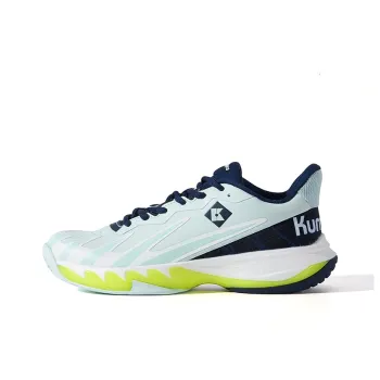 KUMPOO Cushioning Support Balance Low Top Badminton Shoes Unisex Aqua Navy Blue