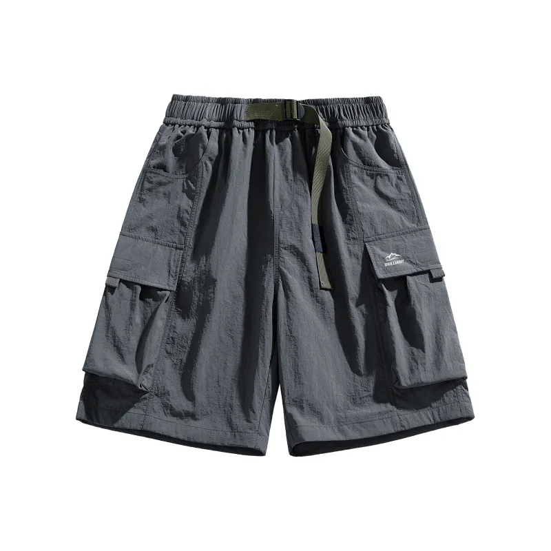 Warrior Huichao Riding The Wind Collection Cargo Shorts Unisex Apricot-26