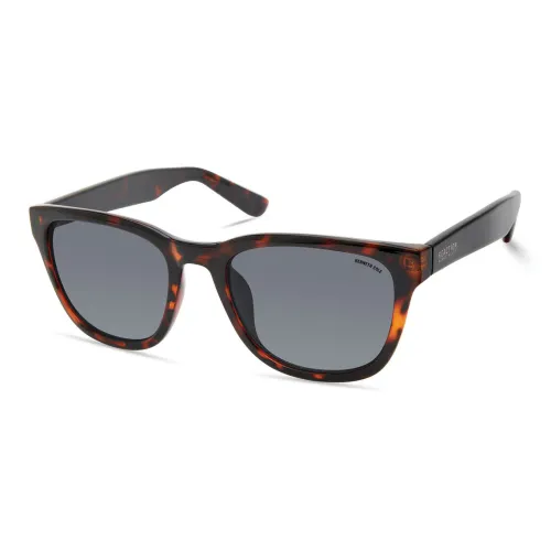 KENNETH COLE Injection Molded Irregular Shape Sunglasses Men's Brown