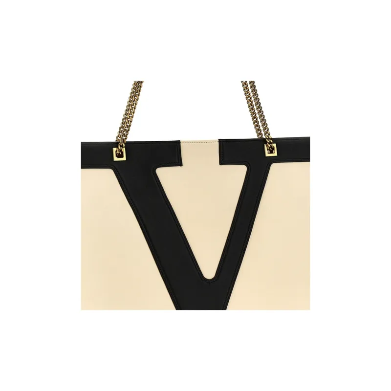 Valentino GARAVANI Sheepskin Tote Bag Shopping Bag Shoulder Bags Regular Women's White & Black-2