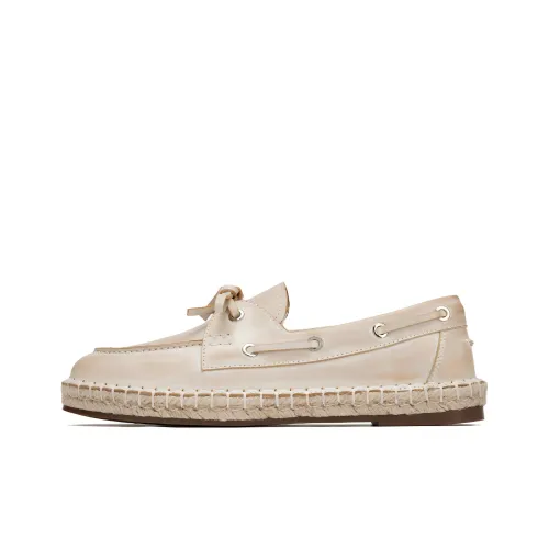 73Hours Caramel Blended Loafers Women's Ecru