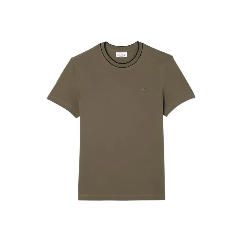 LACOSTE Stripe Collar Piqué Short Sleeved T Shirt-0