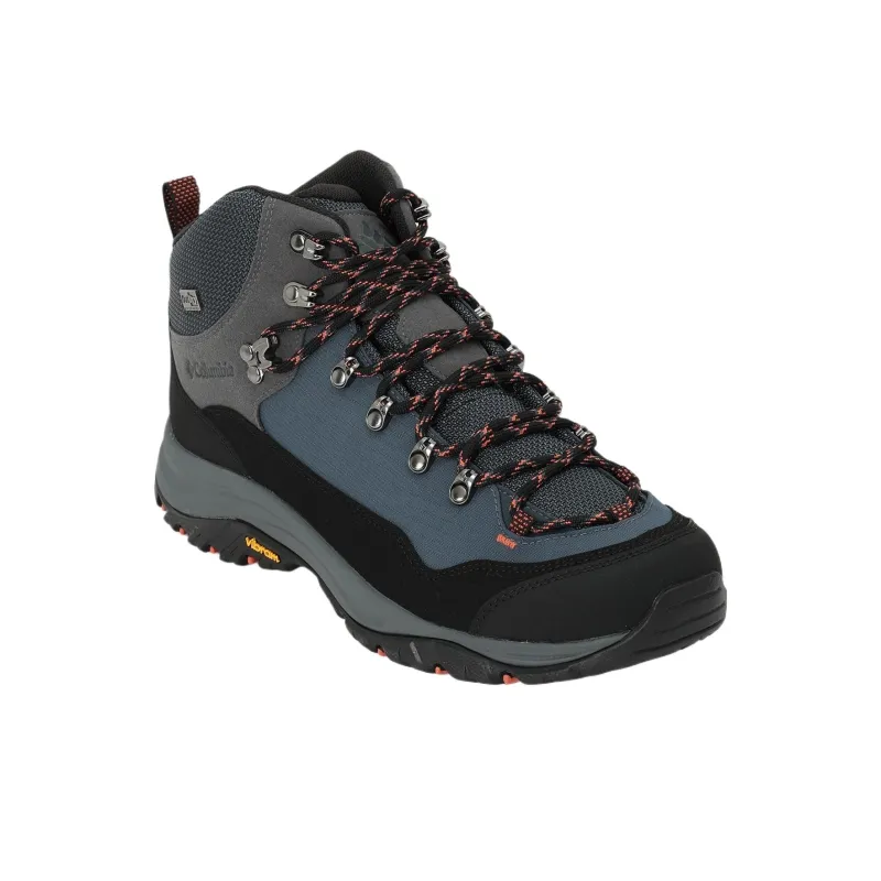 Columbia Steens Mid Top Hiking Shoes Men's Black Blue-2