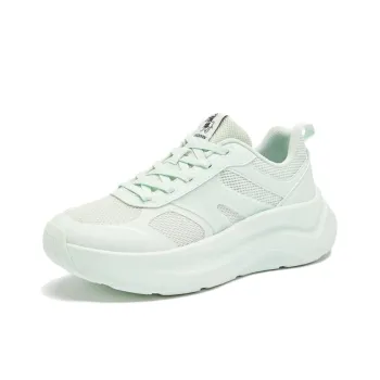 QIAODAN Breathable And Resilient Low Top Casual Shoes Women's Snow Mist Green