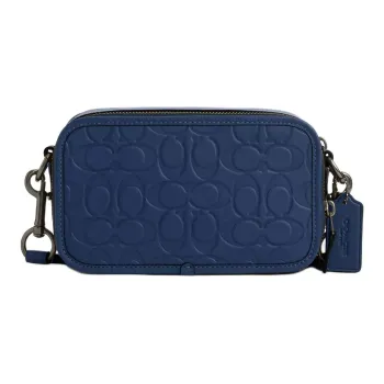 COACH WyattSignature Smooth Calf Leather Shoulder Bag, Crossbody Bag Mini Men's Blue