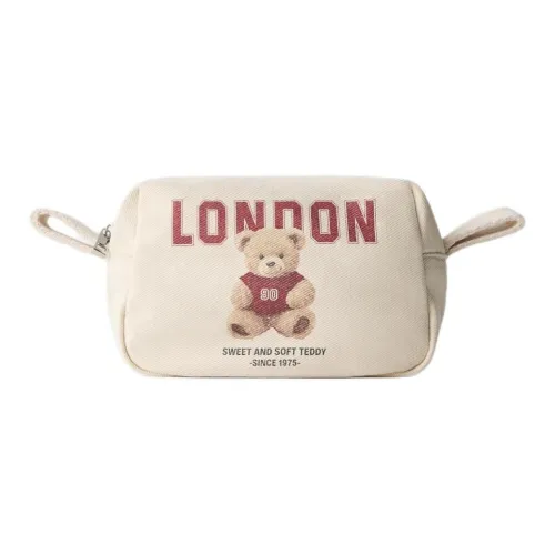 ZARA Cotton Toiletry Bag Kids' Light Beige Yellow