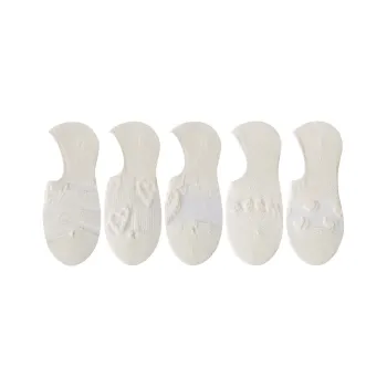 Top Melon No Show Socks Women's 5 Pack White Shades