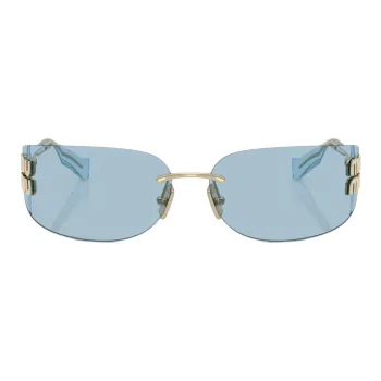 MIU MIU Metal Irregular Shape Sunglasses Women's Gold