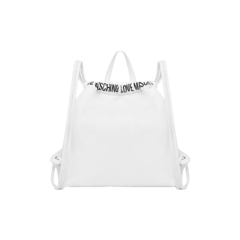 LOVE MOSCHINO Polyurethane Bucket Bag Backpack Women's White-1