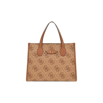 GUESS Polyurethane Tote Bag Shopping Bag Handbag Large Size Women's Brown