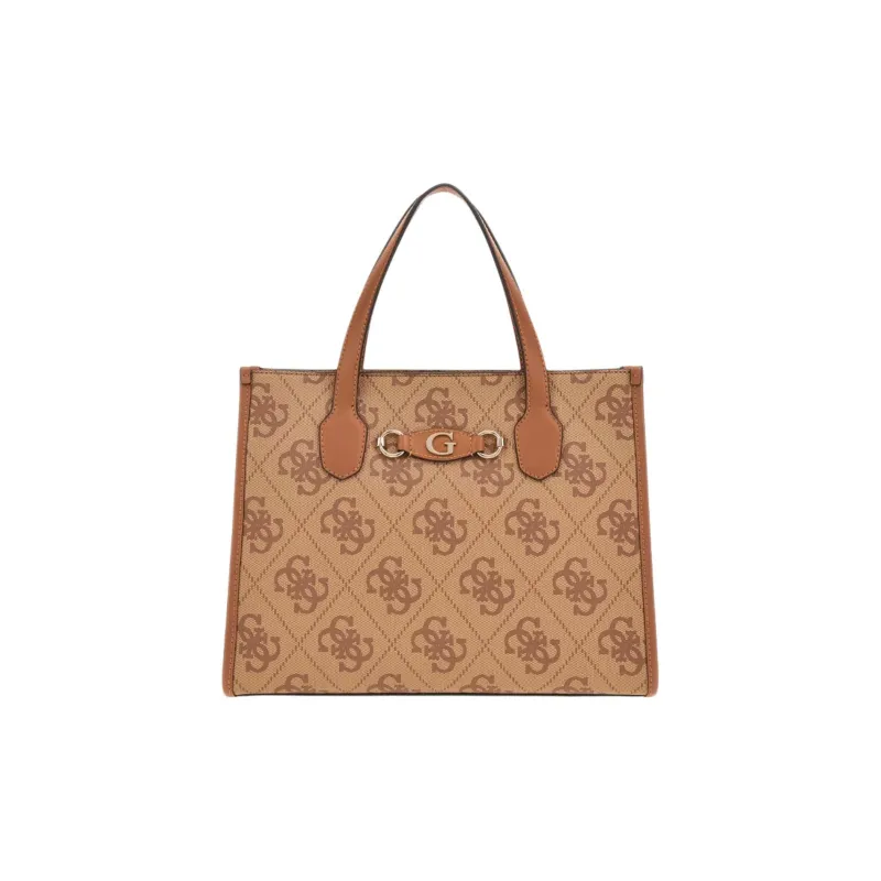 GUESS Polyurethane Tote Bag Shopping Bag Handbag Large Size Women's Brown-0