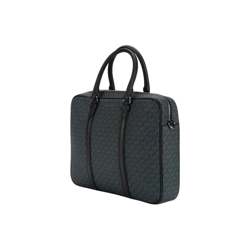 MICHAEL KORS Hudson Artificial Leather Briefcase, Handbag Men's Dark Blue-1
