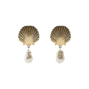 ZARA Zinc Polymethyl Methacrylate Iron Titanium Earrings Women's Gold