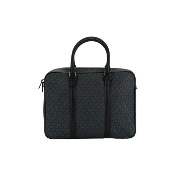 MICHAEL KORS Hudson Artificial Leather Briefcase, Handbag Men's Dark Blue
