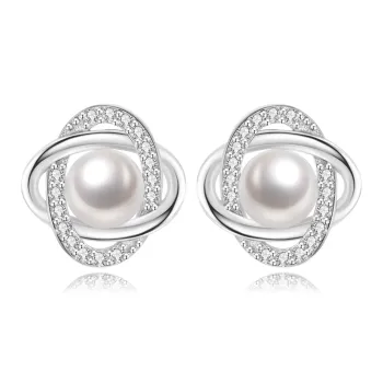 MOLADY 999 Fine Silver Stud Earrings Women's