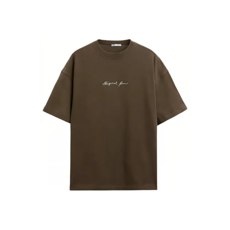 ZARA T-Shirts Men Olive Green-0