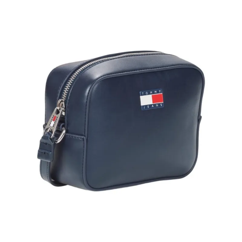 Tommy Hilfiger Synthetic Leather Shoulder Bag, Crossbody Bag Medium Size Women's Dark Blue-1