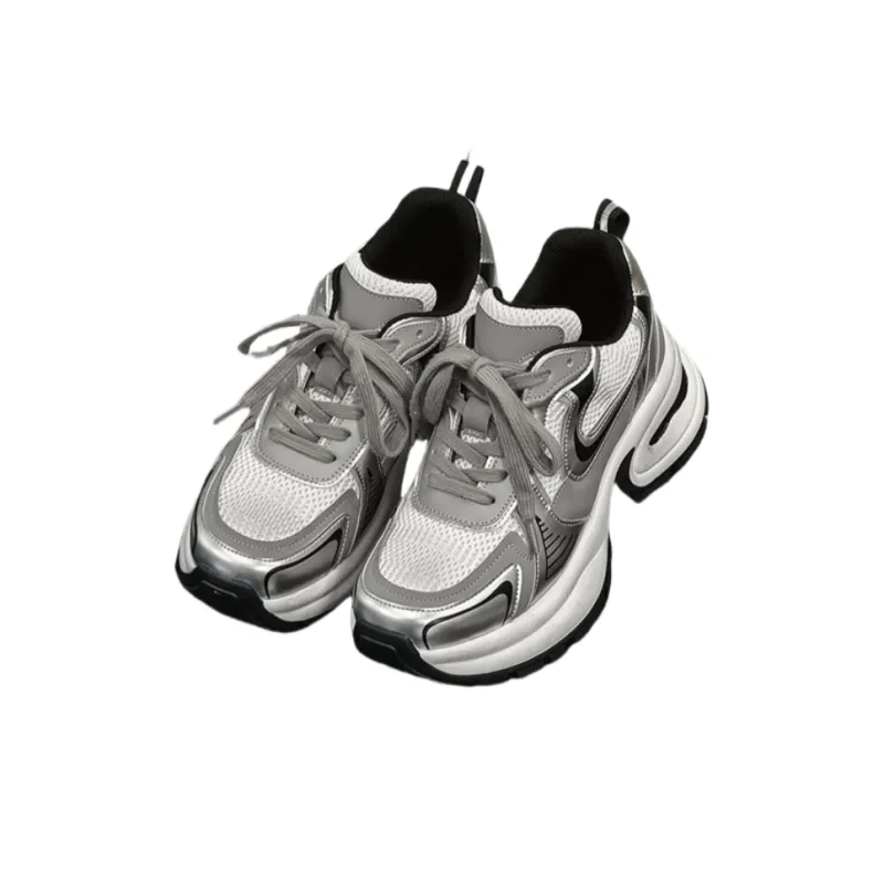 A Fairy Tale Of A Pair Of Shoes Cushioning Breathable Low Top Chunky Sneakers Unisex Silver-2