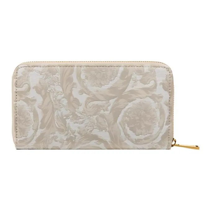 VERSACE Barocco Canvas Wallet Women's Beige-1