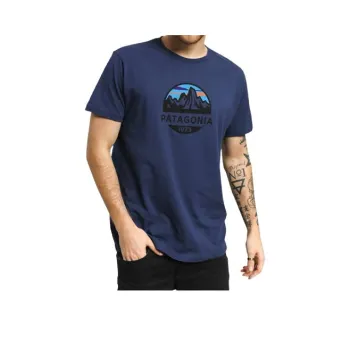 Patagonia Men's Fitz Roy Scope Organic T Shirt T Shirt Men's Marine Blue