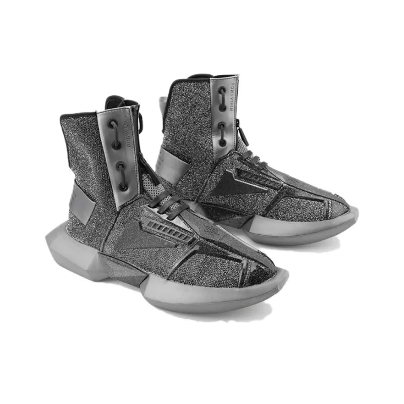 NORVINCY Short Martin Boot Unisex Black Gray-2