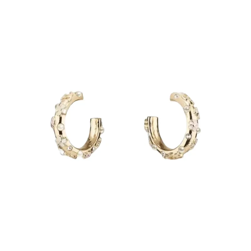 CHANEL Hoop Earrings Women's Gold-0