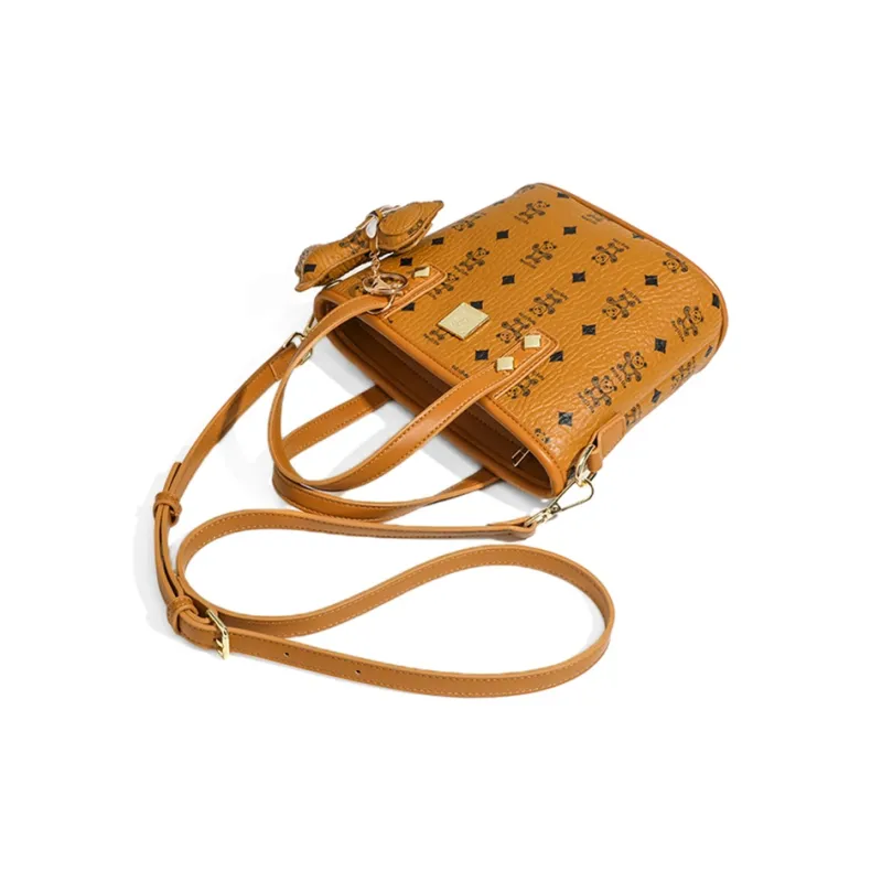 CLEVER& KETCH PU Tote Shoulder Bag, Crossbody Bag, Handbag Women's Apricot/Pink/Brown-13