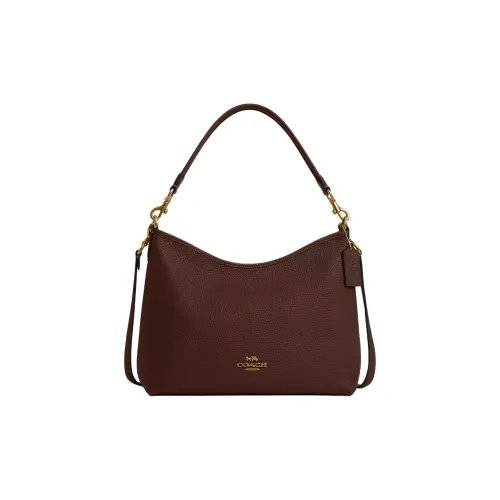 COACH LAUREL Leather One Shoulder Handbag Large Size Women's Maple Leaf Red