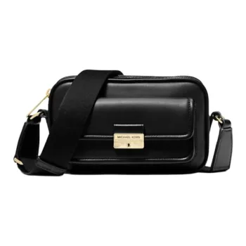MICHAEL KORS Bradshaw Leather Camera Bag, Crossbody Bag Extra Small Women's Black
