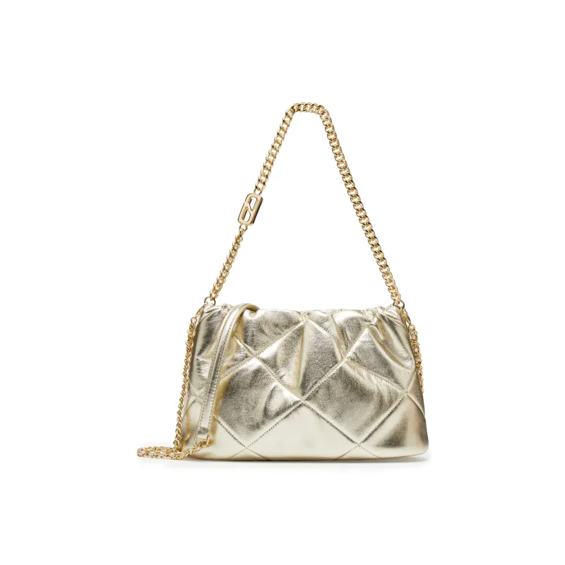 Staccato Sheepskin Shoulder Bag Medium Size Women's Metallic Silver/Elegant Gold-4