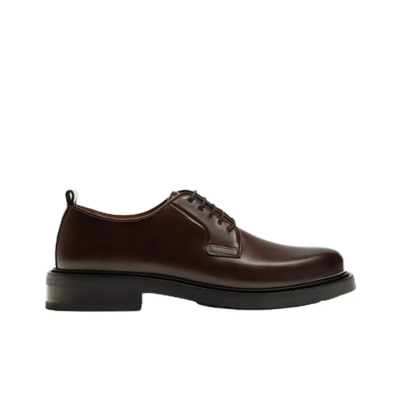 ZARA Dress Shoes Men's Dark Red Color-1
