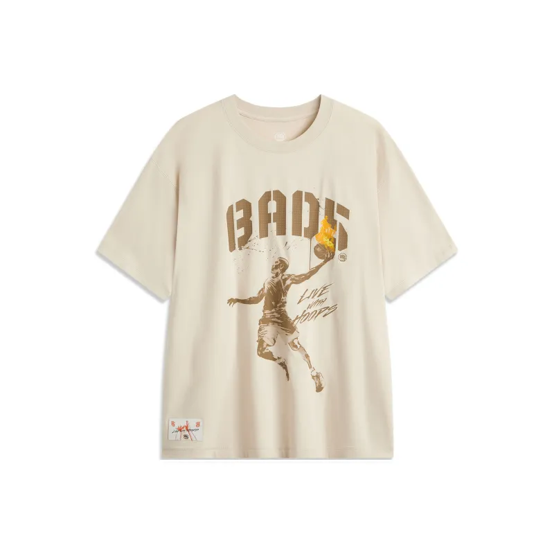 LiNing Basketball Collection T Shirt Men's Sand Gravel Gray-0