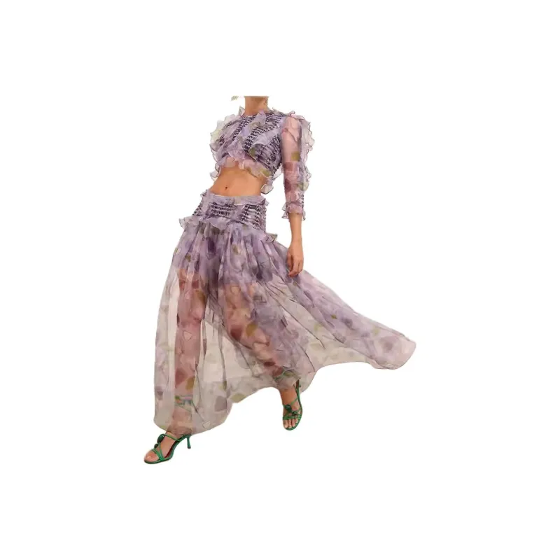 Zimmermann SS25 Crop Tops Women's Lilac-4