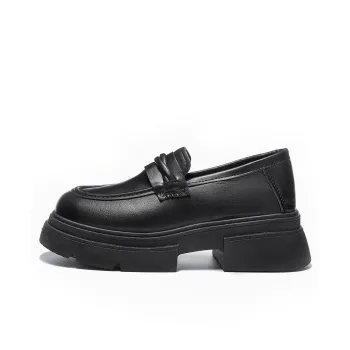 Medd Ballet Flats Loafers Medium Heel Women's Black