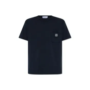 STONE ISLAND Pocket Detailed Crewneck T Shirt
